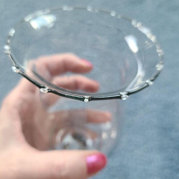 Vintage Home Interiors Clear Glass Etched Wheat Votive Tealight Peg Light Holder - Picture 7 of 10